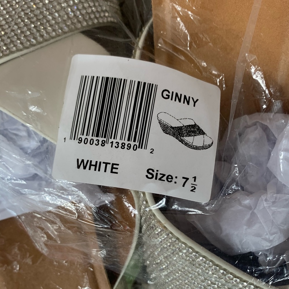 Olive Street White/Silver Sandals - Picture 2 of 6